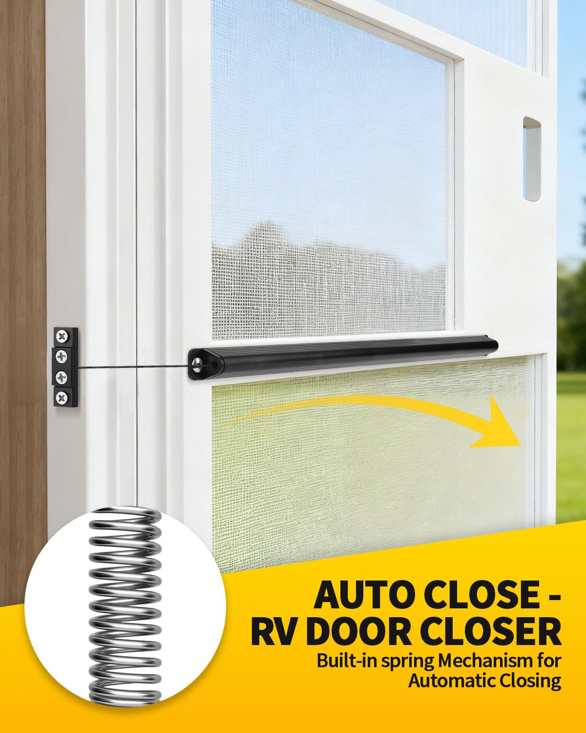 Aecsze closer includes easy DIY hardware for quick setup on most doors.