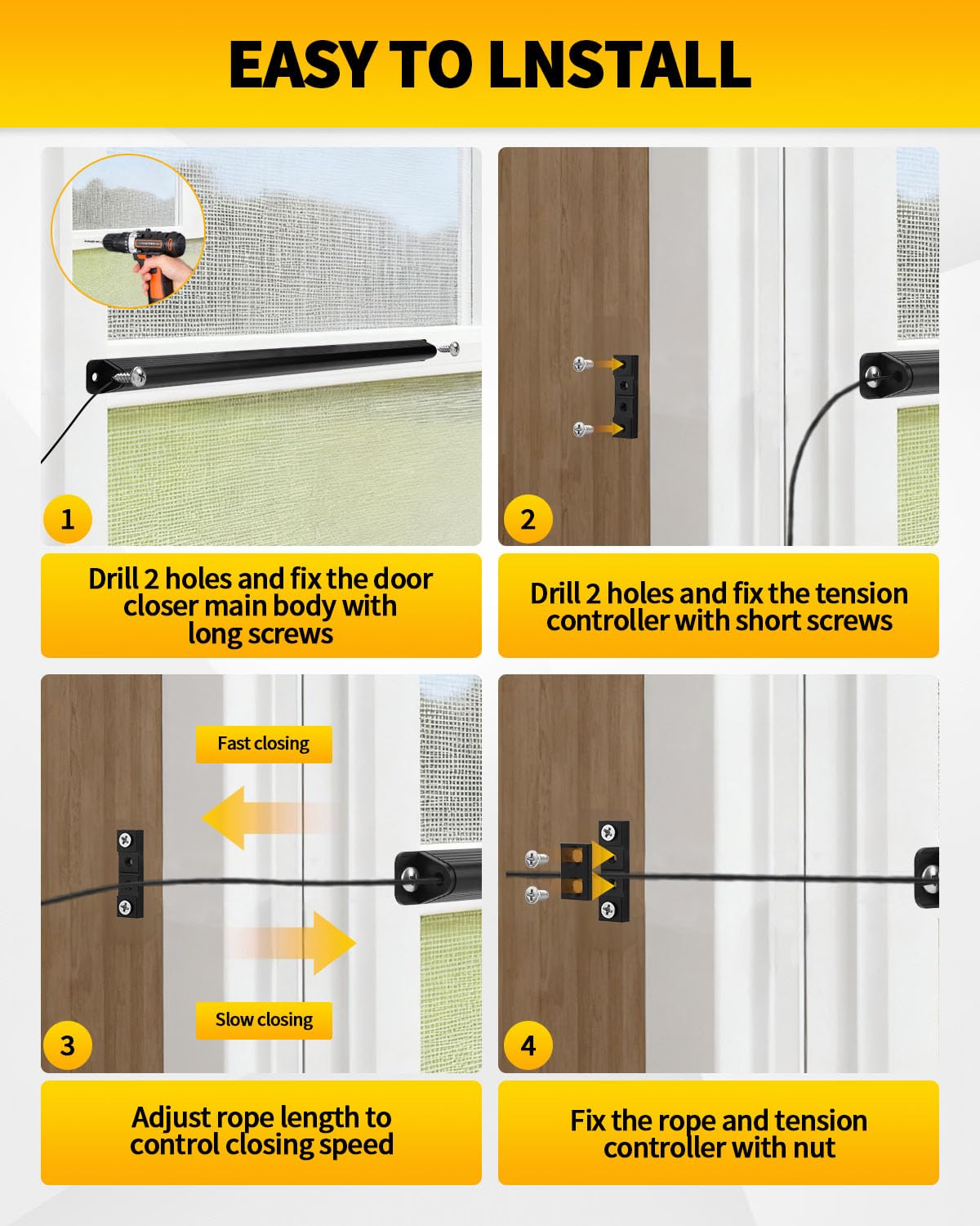Aecsze closer helps block mosquitoes and small pests at entry points.