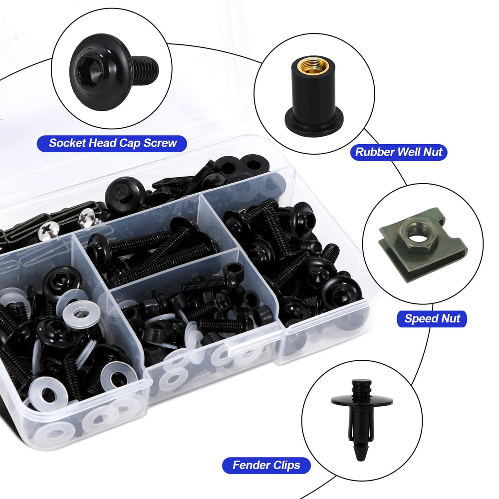 AEEAST anti-slip rubber well nuts secure fairing parts during rides