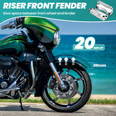 AEEAST chrome front fender riser bracket close-up highlighting durability and chrome finish