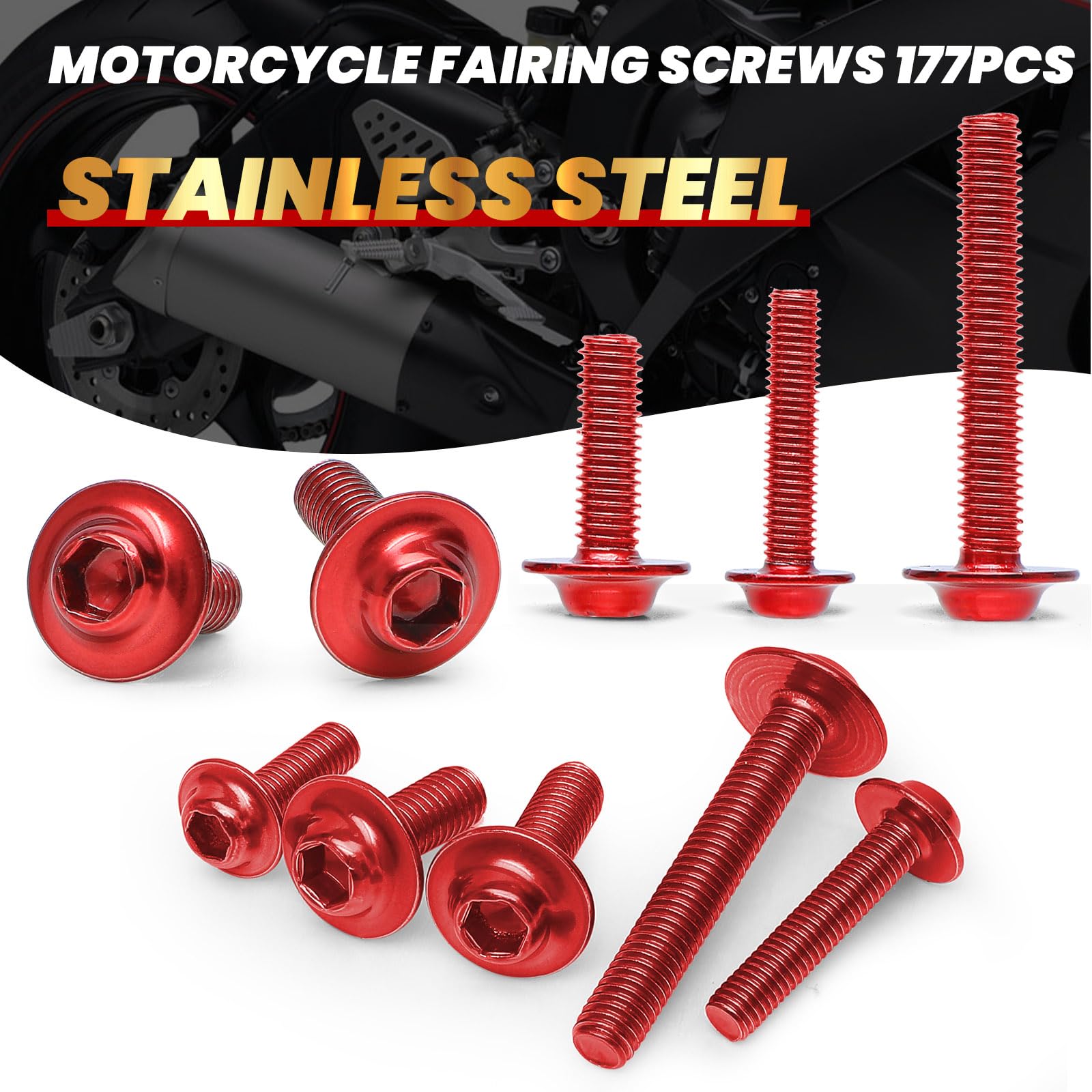 AEEAST stainless steel bolts offer rust resistance for long-lasting fairing hardware.