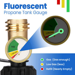 Aekops brass gauge connection ensures a durable, gas-tight fit.