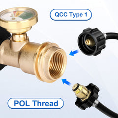 Aekops gauge with QCC1 inlet fits standard regulators.