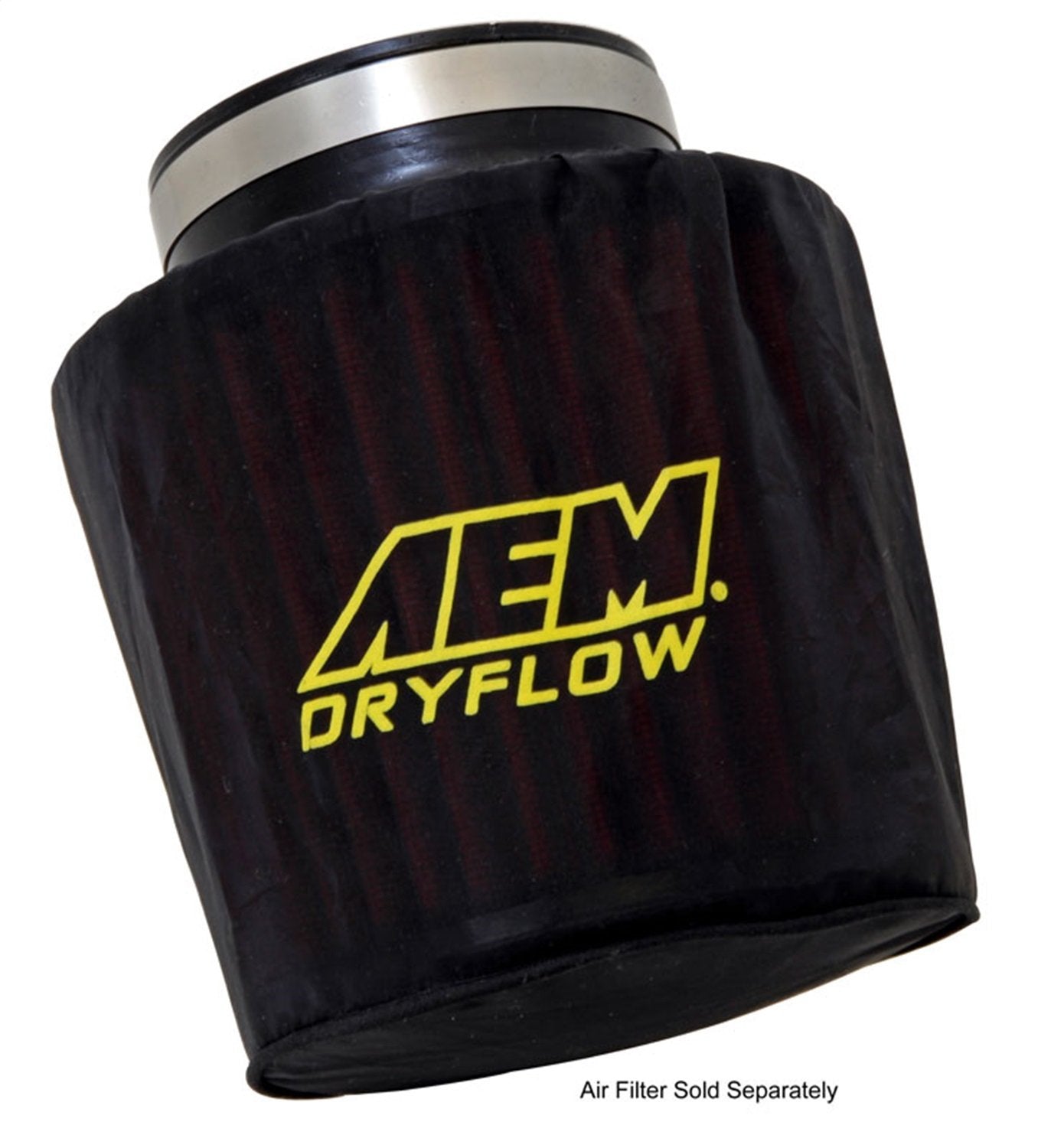 AEM 14000 black air filter wrap, packaging view, ready to shield from mud and splashes.