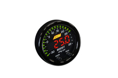 AEM 30-0306 X-Series gauge dial close-up shows precise boost information.