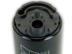 AEM 340lph high-flow pump installed demonstrates compact fit inside tank for NA/FI vehicles.