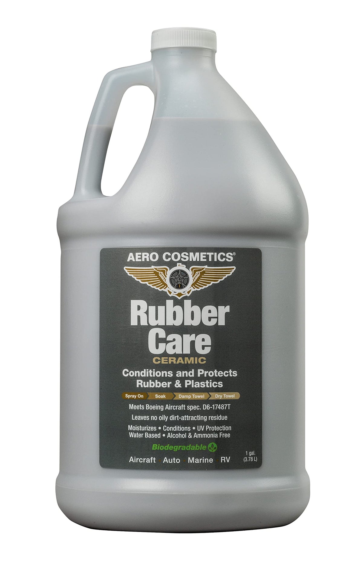 Aero Cosmetics Rubber Care on a tire delivers a durable satin finish.