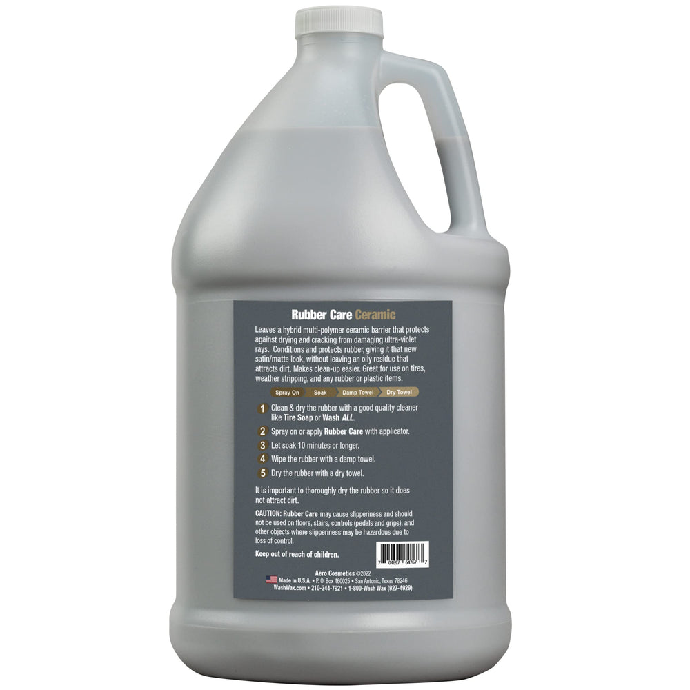 Aero Cosmetics Rubber Care on a tire provides a clean matte look.
