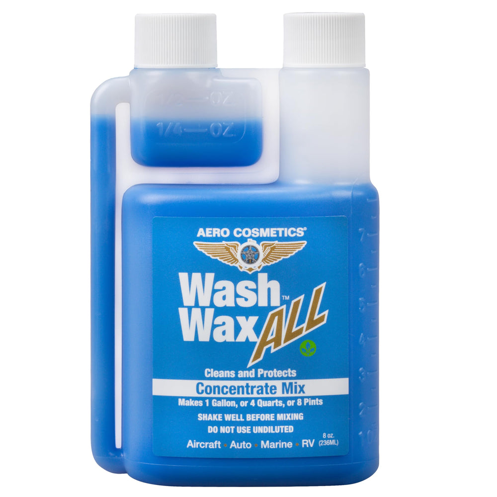 Aero Cosmetics Wash Wax All 8oz concentrate bottle ready for mixing.