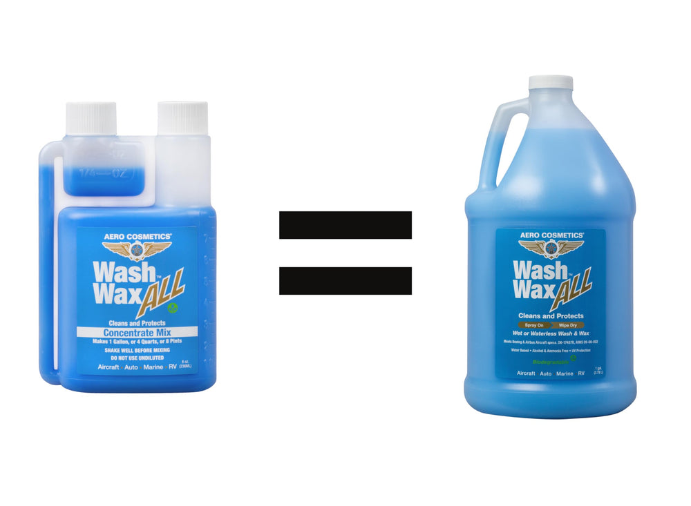 Aero Cosmetics Wash Wax All ready-to-use gallon for convenient detailing.