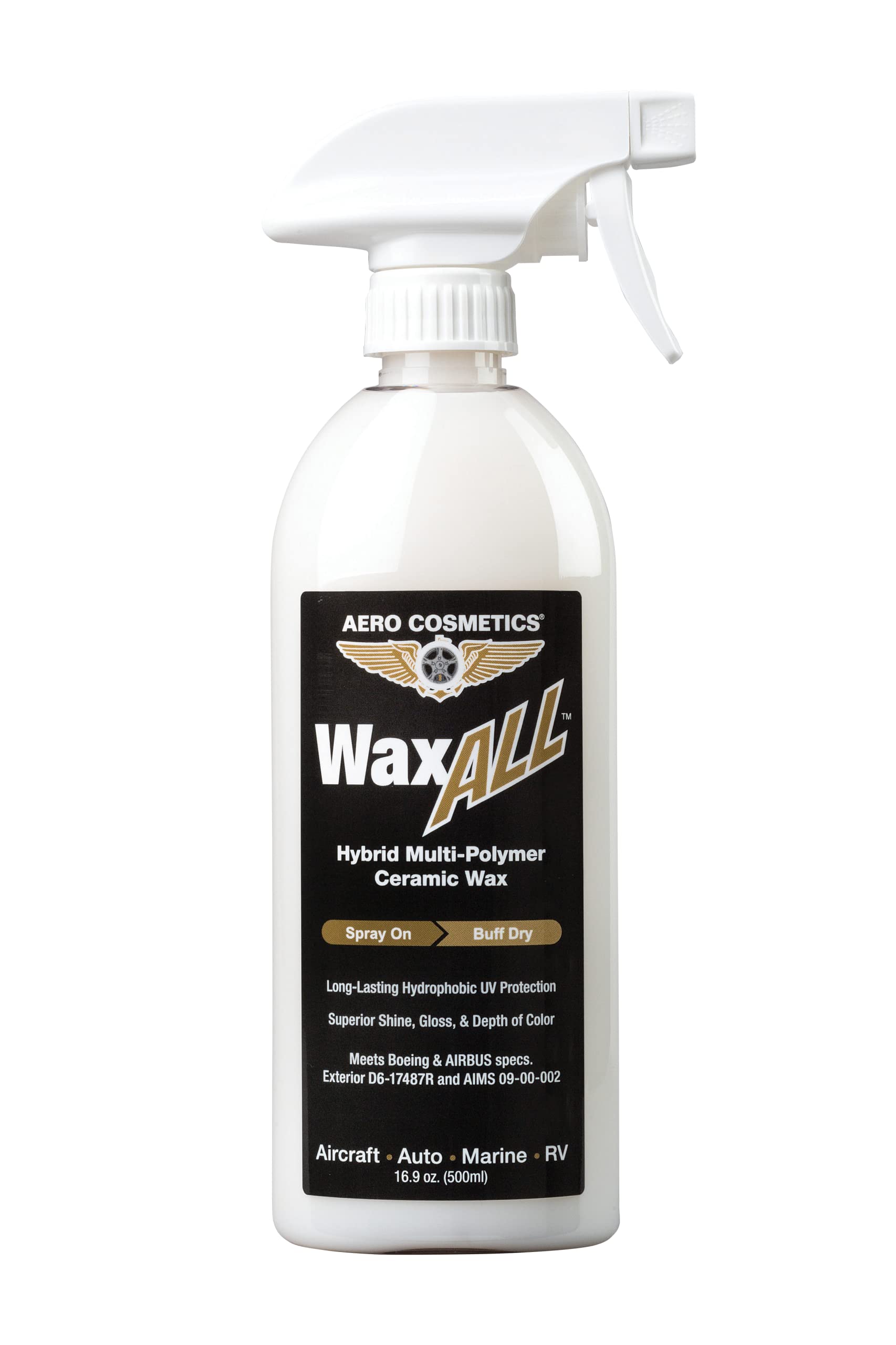 Aero Cosmetics Wax ALL bottle front showing premium ceramic protection for vehicles.