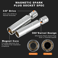 AEROFORCE magnetic 18mm spark plug socket ready for stubborn gaps.