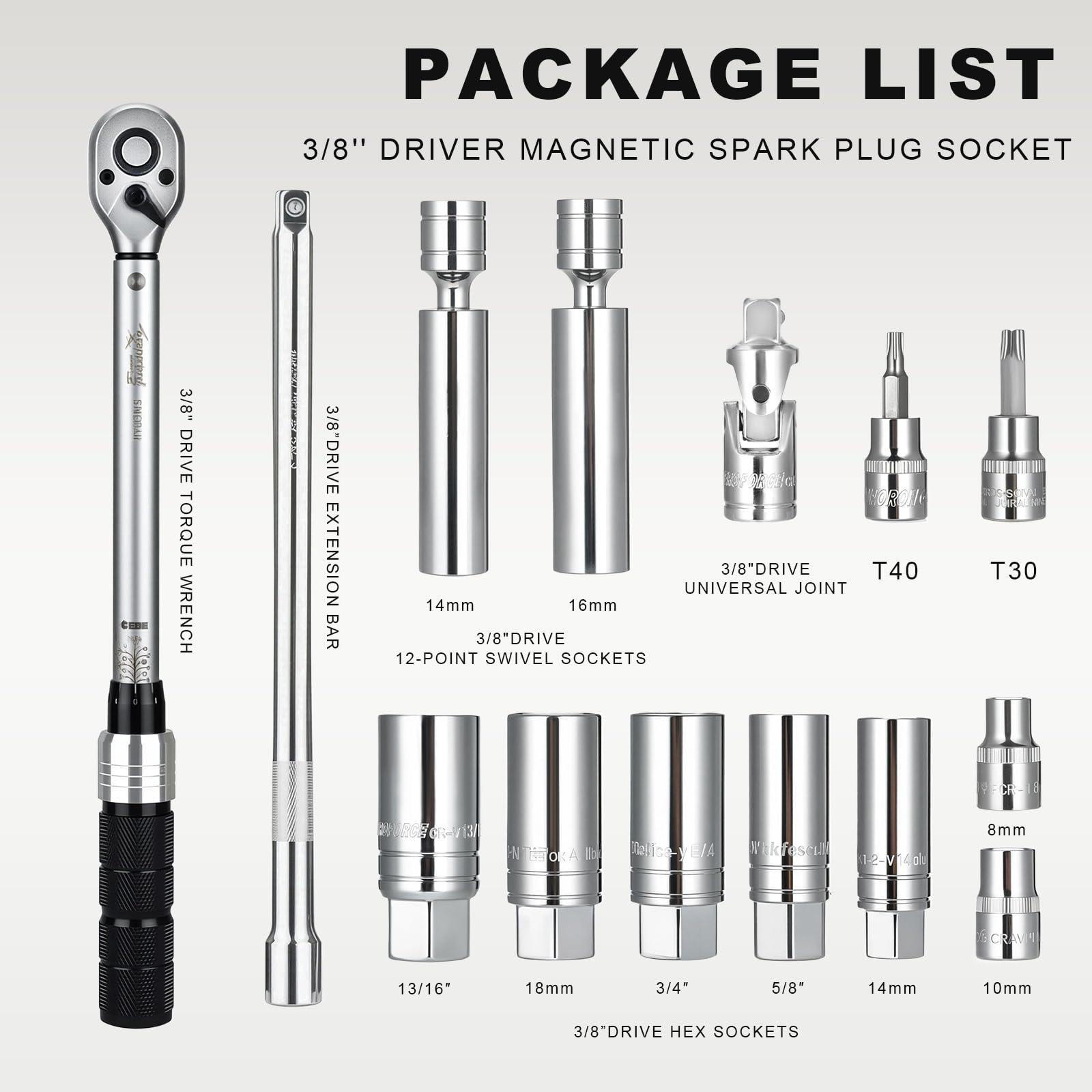 AEROFORCE swivel magnetic 16mm spark plug socket aids engine access.