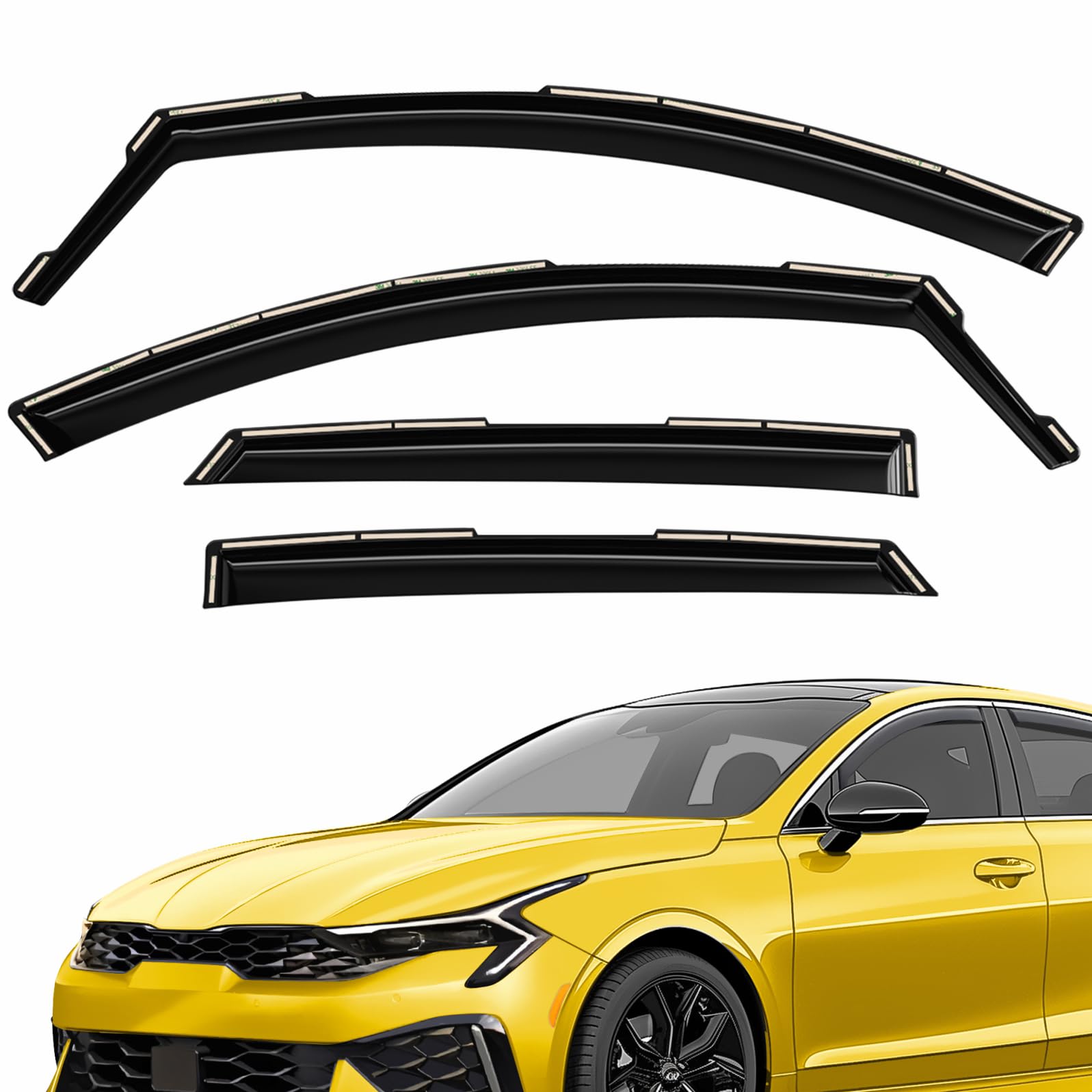 AEROGUYS Kia K5 in-channel window deflectors provide precise rain protection.