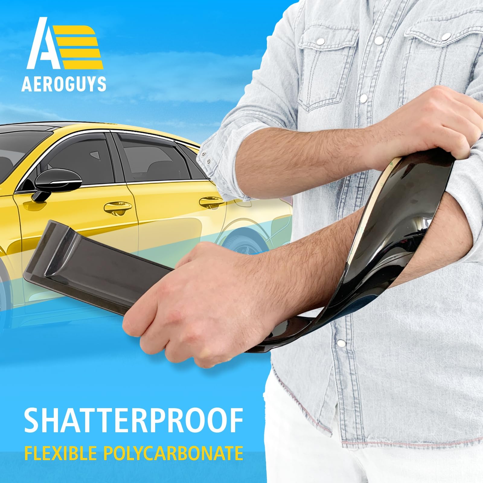 Durable polycarbonate resists scratches and cracking on window visors.