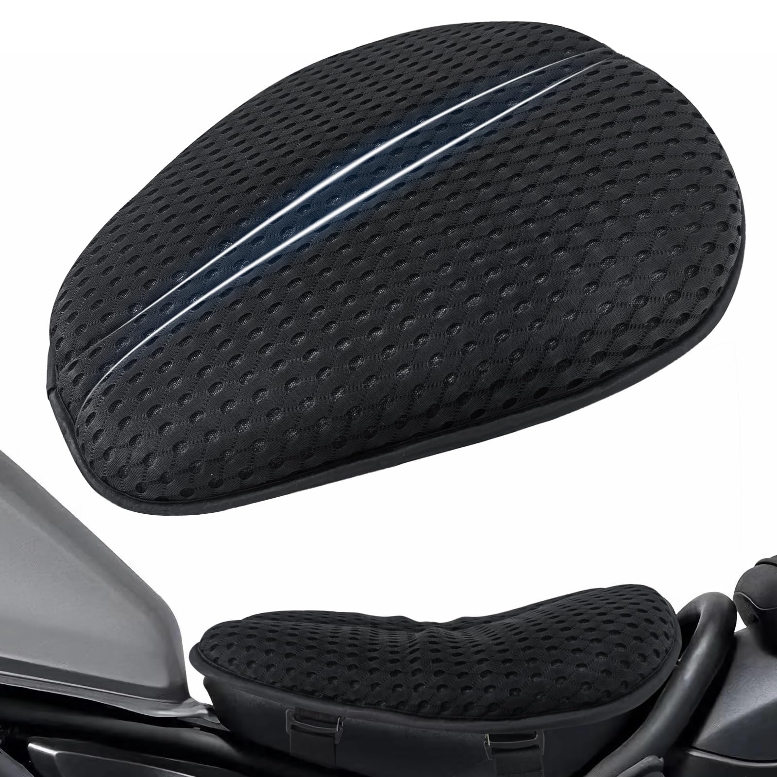 AEROiVi Airflow Pro seat pad showing 3D mesh for breathable rides and cooling comfort.