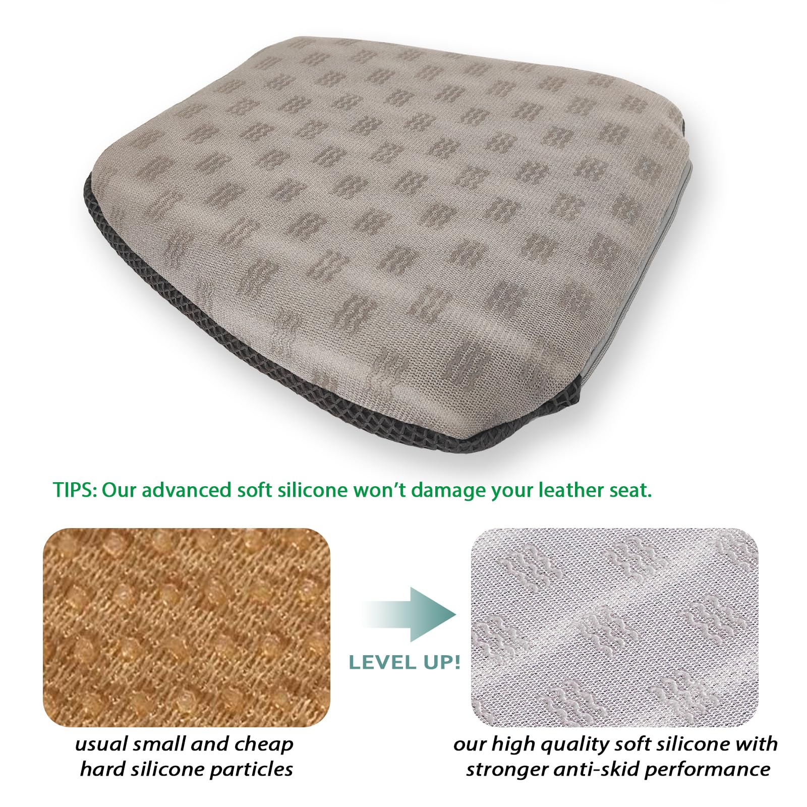 AEROiVi booster seat cushion demonstrates 3-inch height for improved pedal reach.