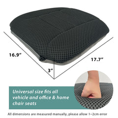 AEROiVi booster seat cushion side view highlights 3-inch height boost for better visibility.