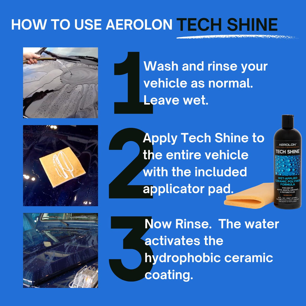 Aerolon Tech Shine being activated by a rinse after washing