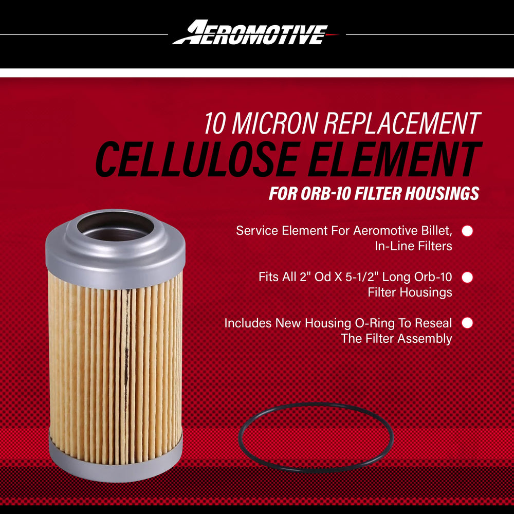 Aeromotive billet inline housing with ORB-10 seal demonstrating easy replacement.