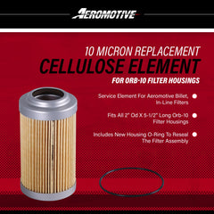 Aeromotive billet inline housing with ORB-10 seal demonstrating easy replacement.