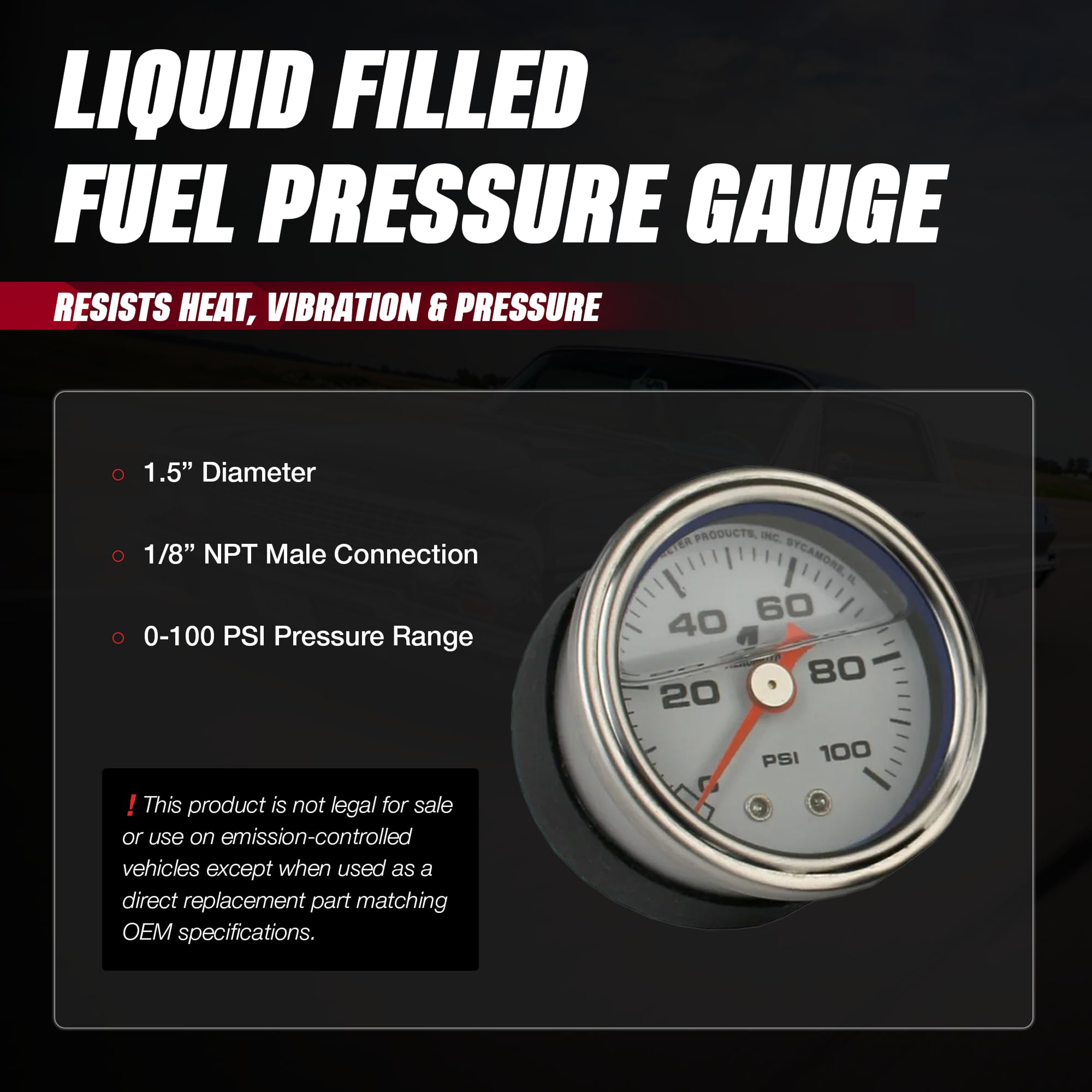 Compact 1.5 inch dial enables quick visual checks