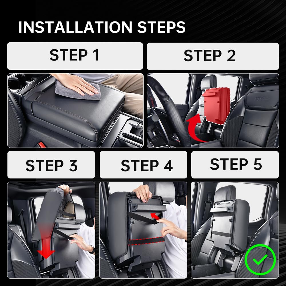 Aerovia F150 center console cover features a soft armrest for comfortable driving