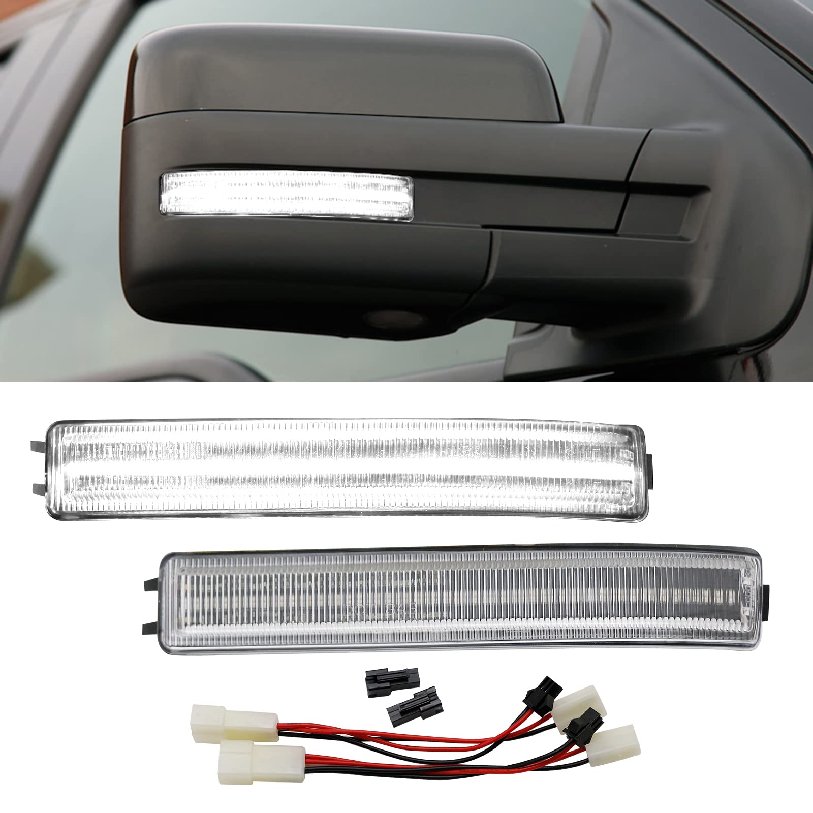 Aexploer side mirror lights LED for F-150 signaling clearly