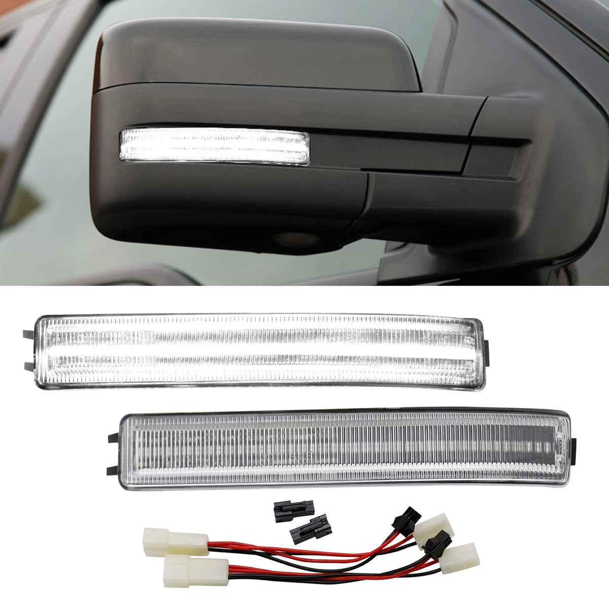 Aexploer side mirror lights LED for F-150 signaling clearly