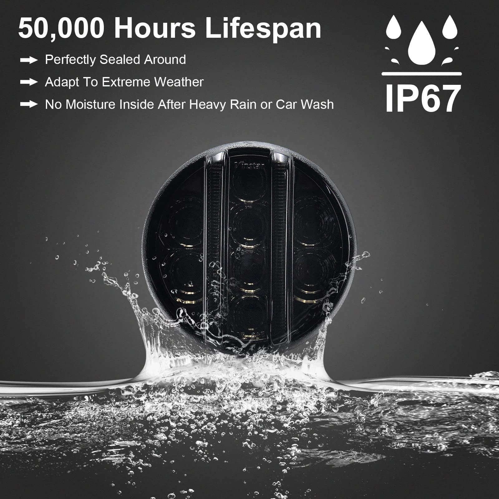 Aexploer IP67 waterproof lights withstand rain and snow for year-round reliability