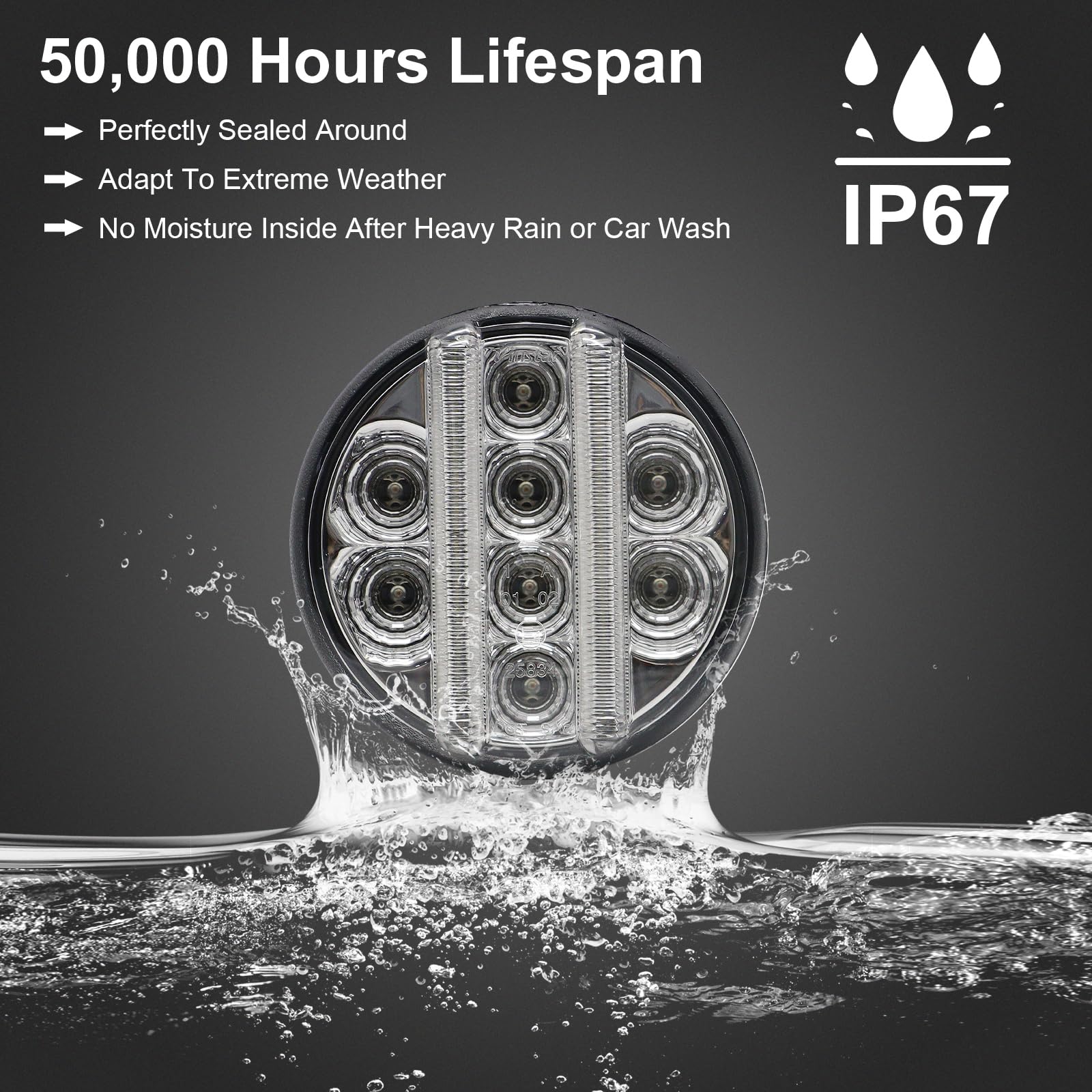 Aexploer Wrangler JK IP67 waterproof lights perform in any weather.