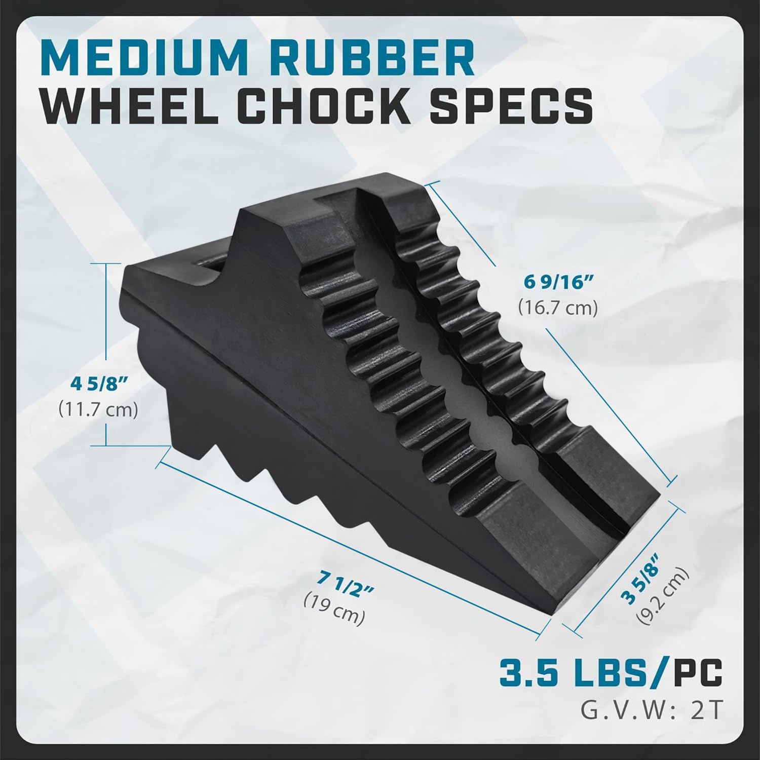 AFA Tooling wheel chocks all-weather nylon reinforced rubber durability.