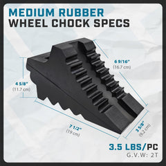 AFA Tooling wheel chocks all-weather nylon reinforced rubber durability.