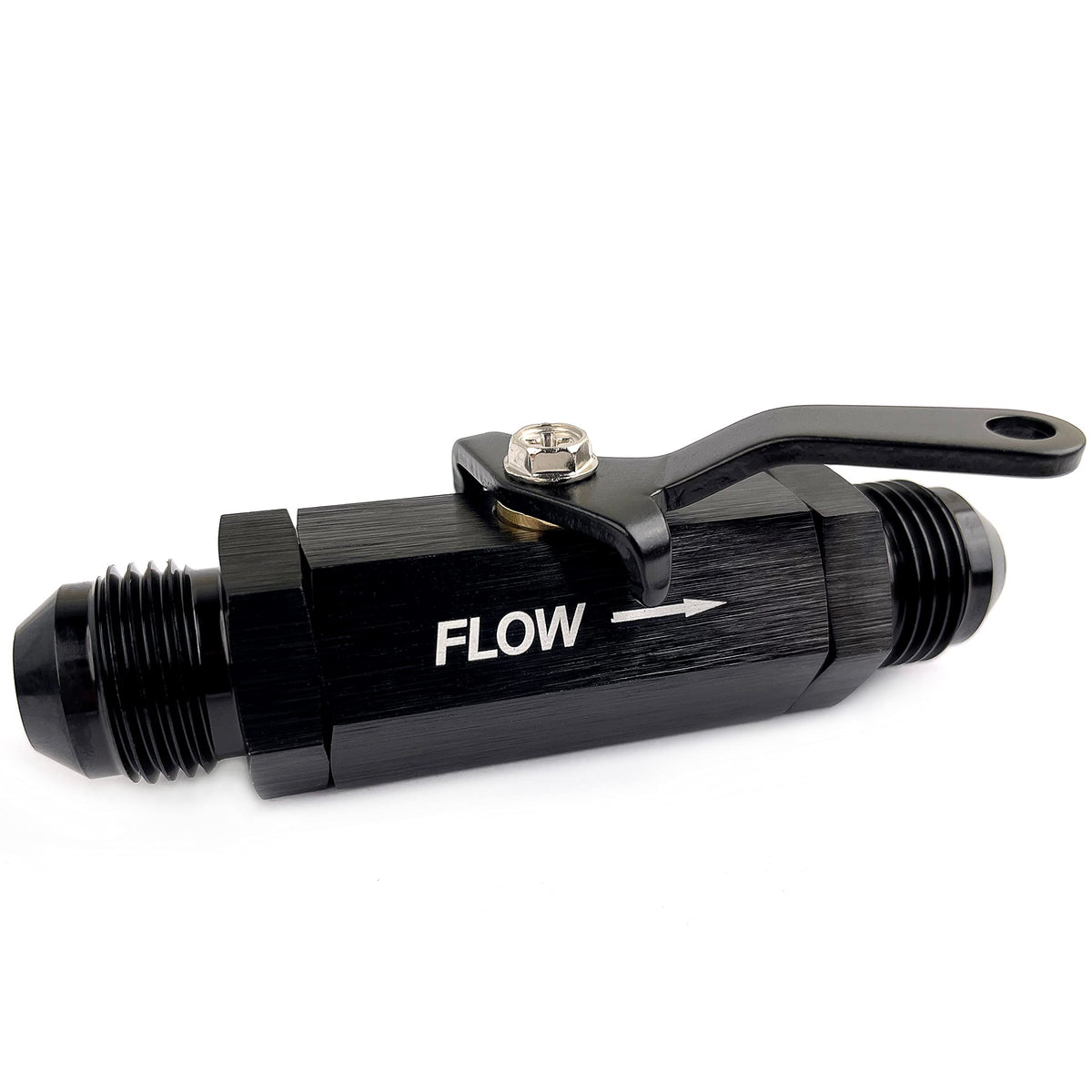 AFATEBOX AN6 fuel shut off valve front view with easy flow control.