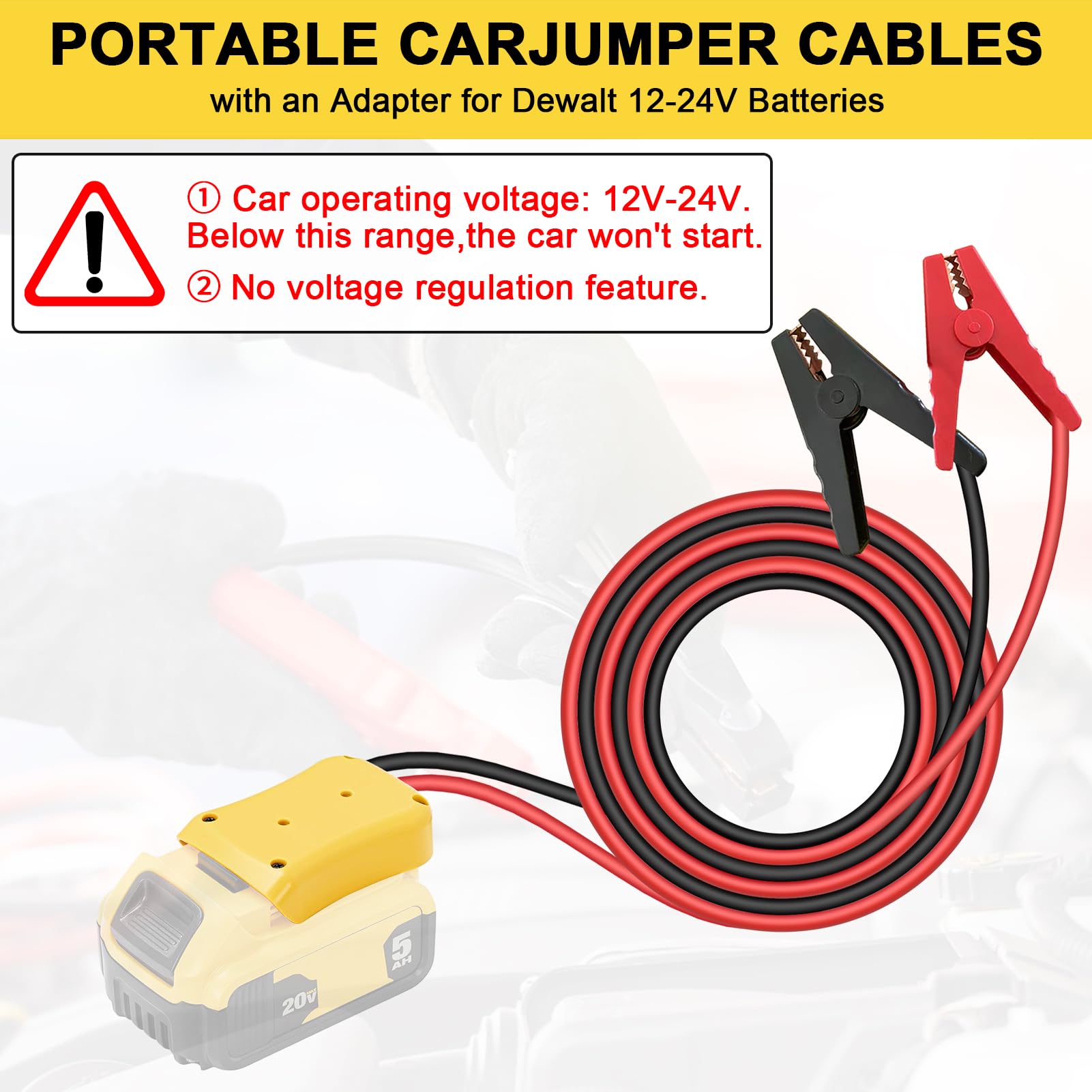 AFDLLDQM 3.28 ft jumper cable length keeps cables within reach during jump starts