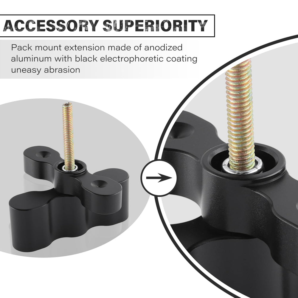 AFEISOL pack mount extension on a UTV frame keeps fuel within reach
