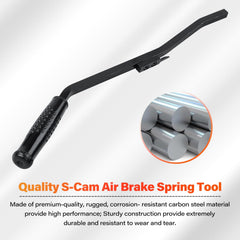 Close-up of hook catching spring at the J-eye on the tool