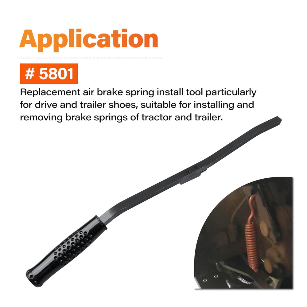 Non-slip grip and balanced weight reduce hand fatigue during brake work