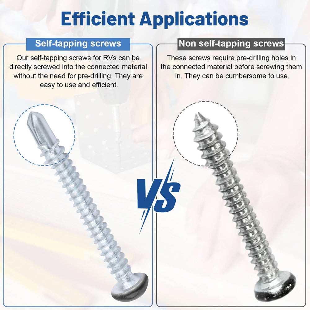AFZZ screws with black coating emphasize corrosion resistance.