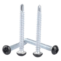 AFZZ pan head rv screws in package with black coating for outdoor use.