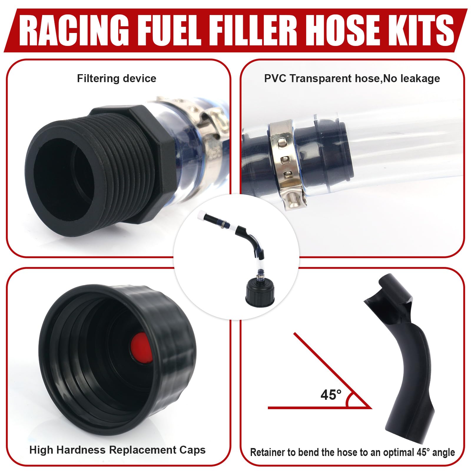 AFZZ kit close-up hose emphasizes PVC flexibility for simple routing.