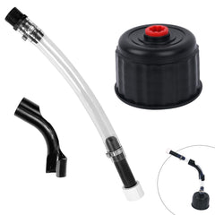 AFZZ Racing Fuel Jug Cap Kit top view highlights universal cap and flexible hose.