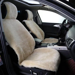 AGFNGE natural fur sheepskin universal car seat covers pack 2 provide plush comfort.