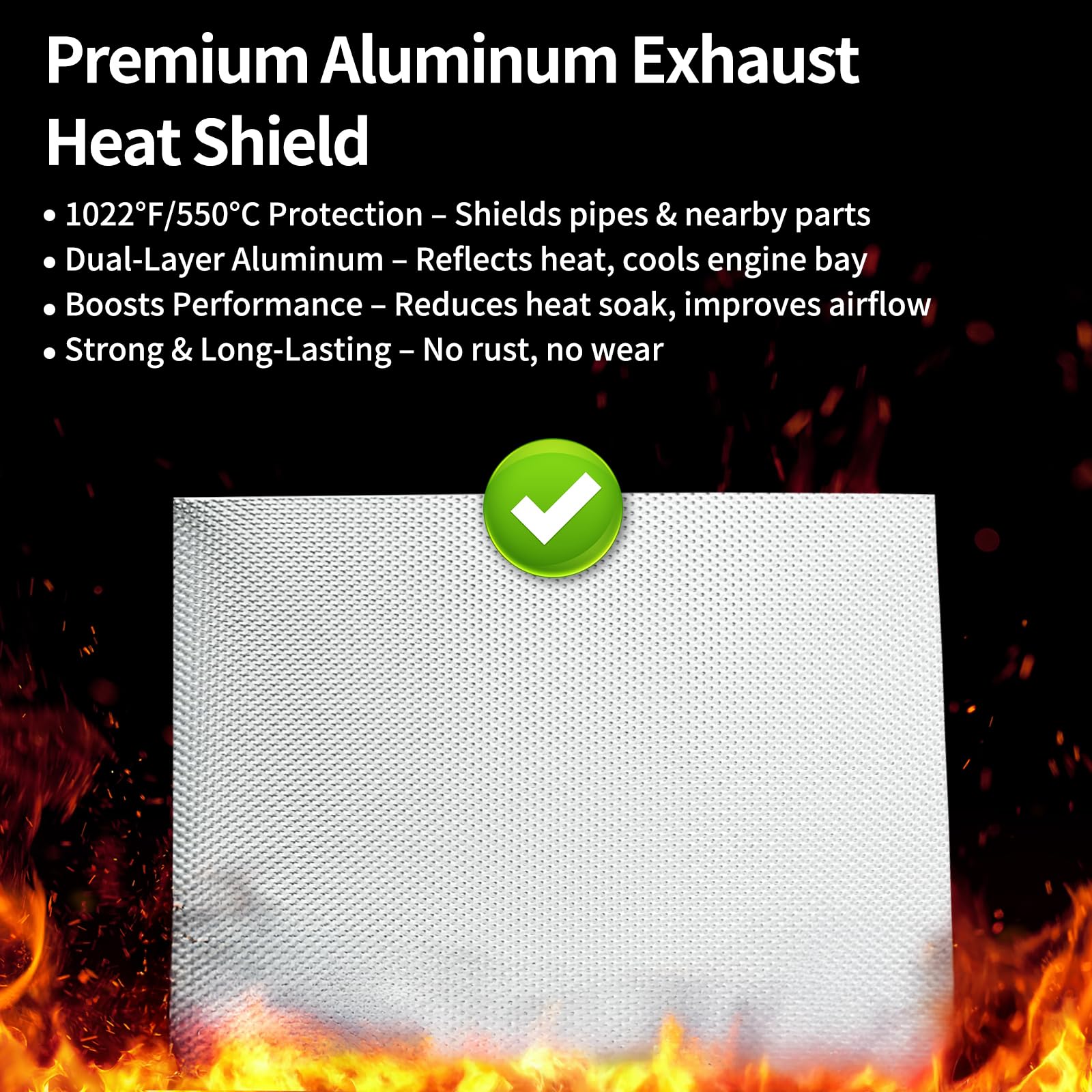 AggSound 0.5mm aluminum heat shield emphasizes lightweight construction