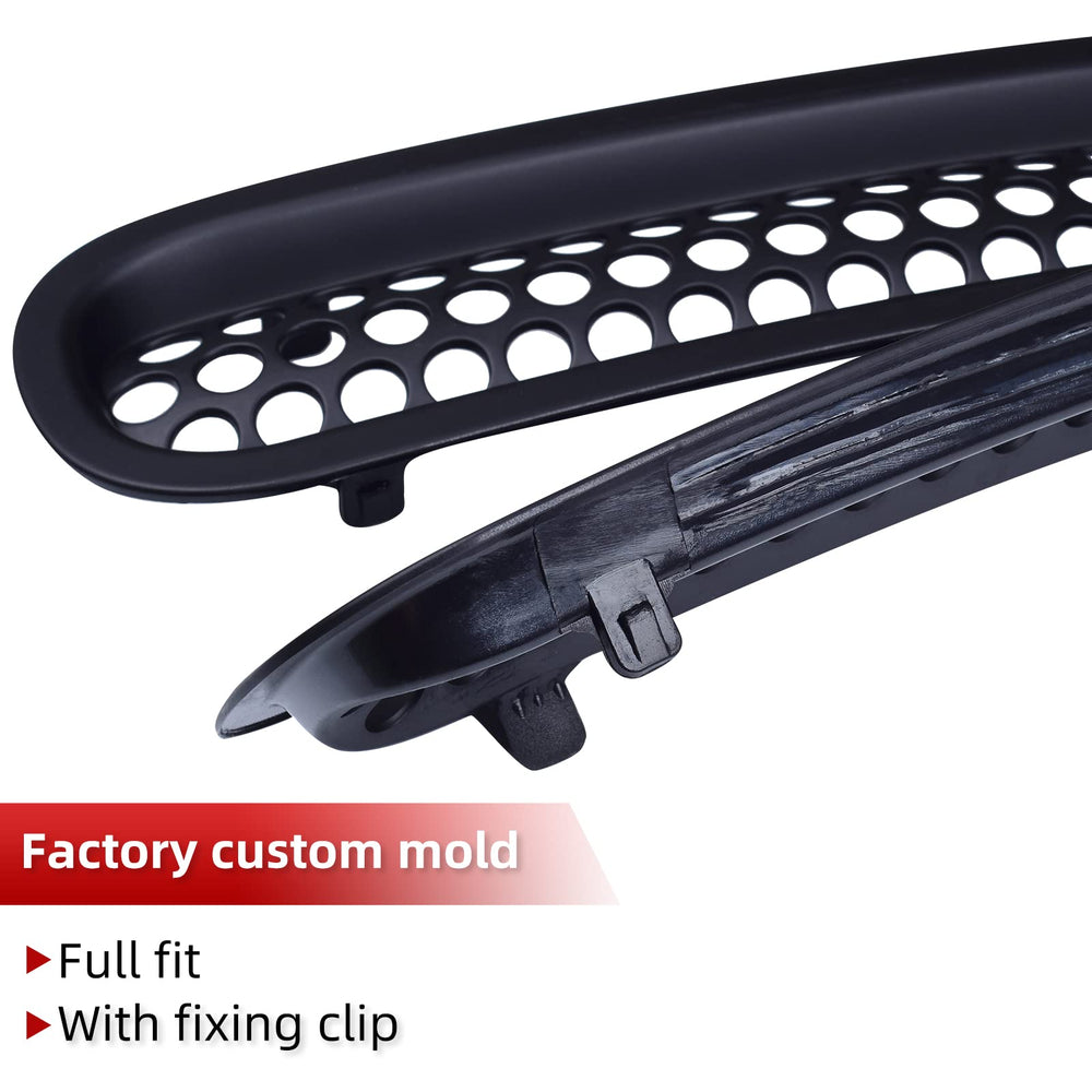 AggAuto carbon fiber texture ABS grille inserts on Jeep Wrangler JK/JKU look premium and resist heat.