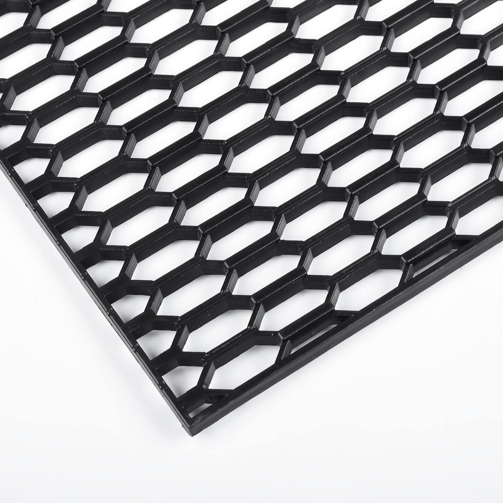 AggAuto front grill mesh with honeycomb pattern protects the radiator from debris.