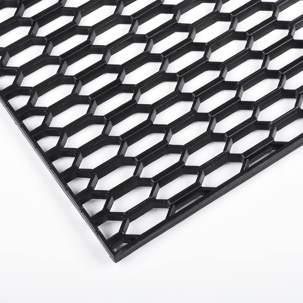 AggAuto front grill mesh with honeycomb pattern protects the radiator from debris.
