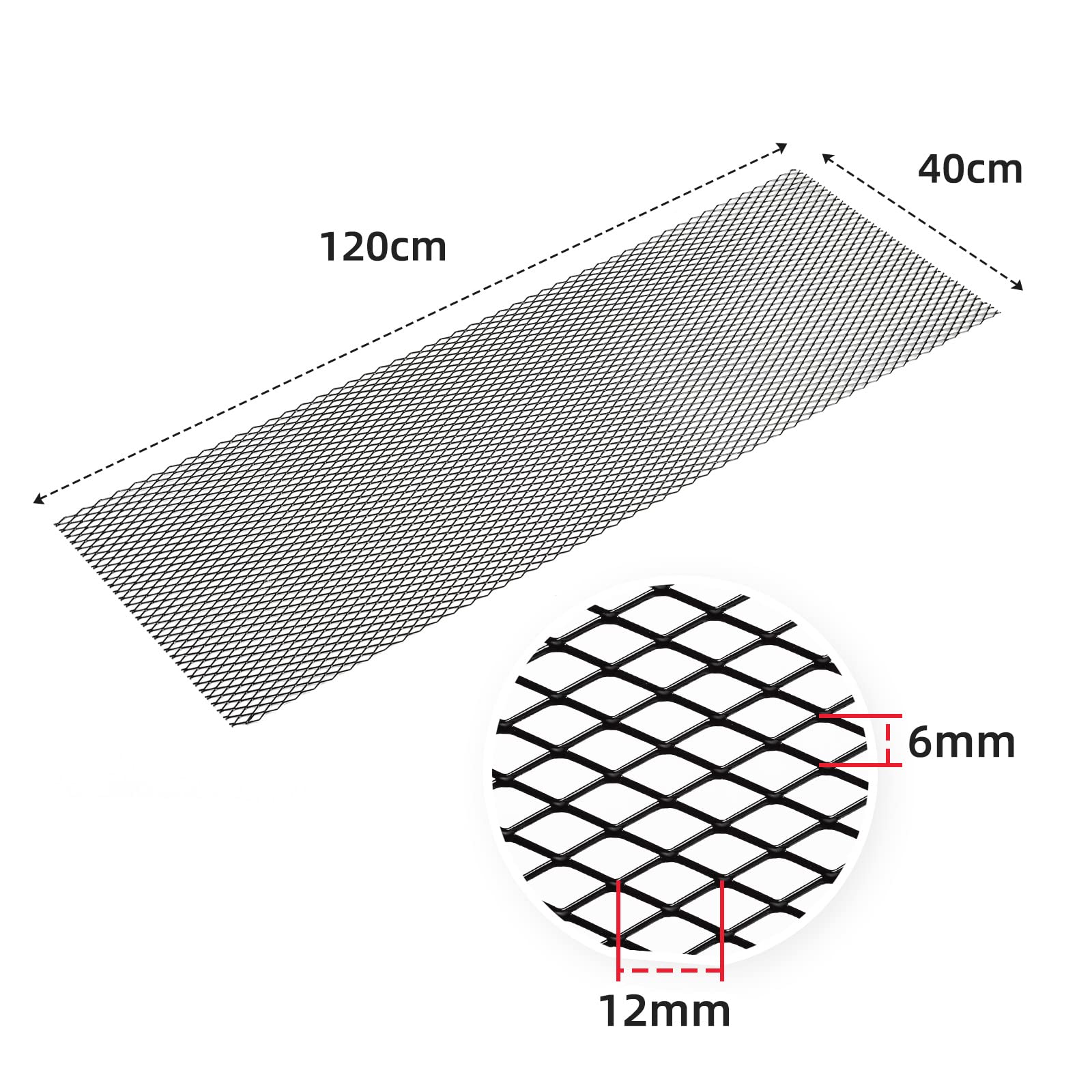 AggAuto rhombic-pattern grille mesh fits vehicle openings for versatile use.