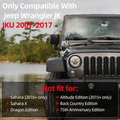 AggAuto matte black grille inserts add rugged style and durable protection for Wrangler grille.