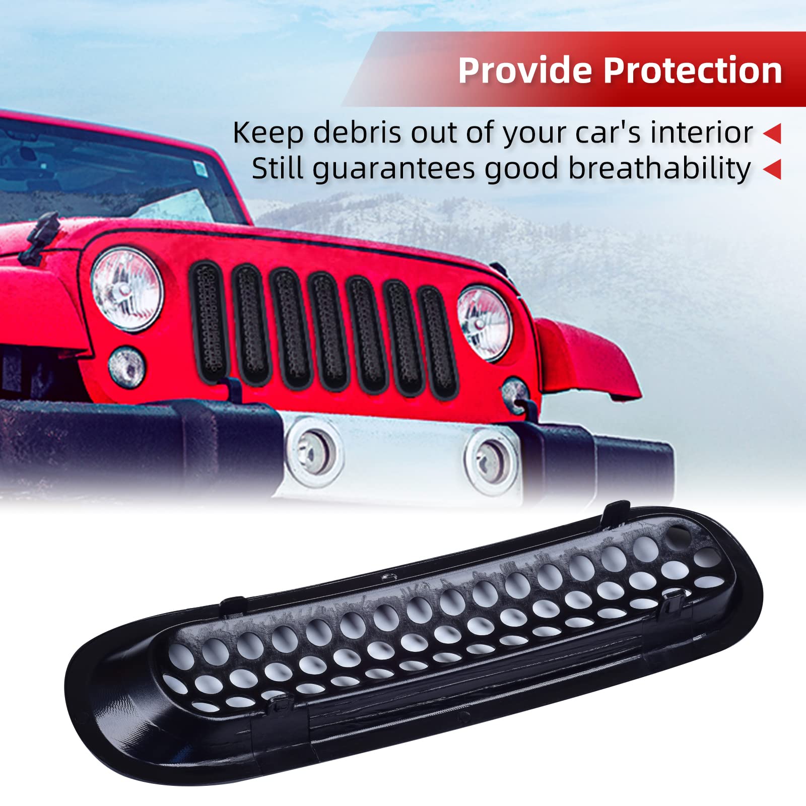 AggAuto grille inserts shield radiator vents from debris and insects during daily driving.